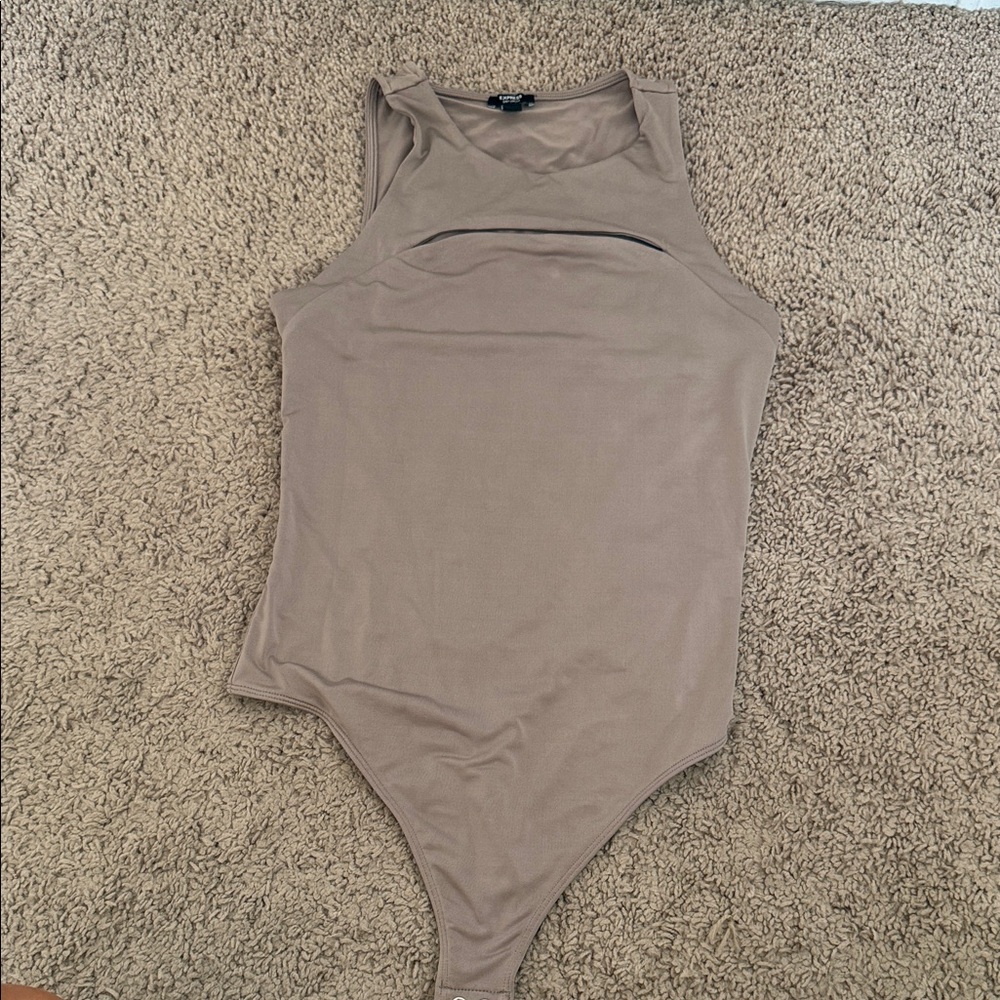 Express Taupe Sleeveless Bodysuit